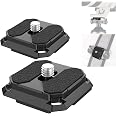 Lot De 2 Plaques Arca QR 38 Mm Pour Appareil Photo – Alliage Aluminium, Coussinets Antidérapants – Compatible Trépieds & Sangles