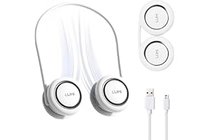 LUMI | Foldable Neck Fan | 3 Power Settings | 3000mAh Battery | 9 Hours Battery Life | USB Rechargeable | Bladeless | Personal Fan for Outdoor, Sports, Travel