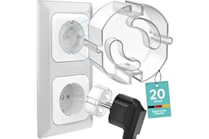 HOMERY Gniazdko wtykowe z zabezpieczeniem przed dziećmi – 20 sztuk, zabezpieczenie przed dziećmi i niemowlętami, proste zabezpieczenie gniazdka bez klejenia, bezpieczna ochrona gniazdek – Twoje gniazdko