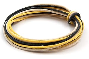 THE ART OF TONE Cable Gavitt de 91 cm, 3 colores (9 pies en total), preestañado, 7 hebras, 22 AWG, alambre de estilo vintage para cableado, kits y arneses de guitarra