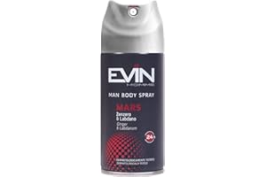 EVIN HOMME | Deodorante Uomo Spray, Fragranza Zenzero e Labdano, Durata 24h, 150 ml