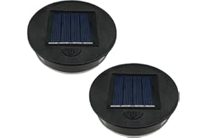 ULEMONDEE 2 Stück/4 Stück Solar-Laternenlichtersatz Oben 8 cm, LED-Solarpanel-Laterne, Deckel-Leuchten Ersatzteil, für hängende Laternen im Freien, DIY-Tischleuchten, Garten, Terrasse, Dekoration