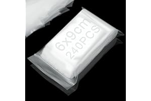 Nasxkji 240Pcs Small Plastic Bags 6x9 cm Grip Seal Bags Transparent Baggies Resealable Sealable Plastic Bag Press Mini Ziplock Bag for Rings Jewelry Sweets Screws Spice Cosmetics Paper Clips
