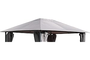 QUICK STAR Ersatzdach 250g Garten Pavillon 3x4m Grau Antik Pavillondach Ersatzbezug