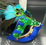 PRIMI Masquerade Kostüm Party Halloween Cosplay Maske Pfau Federn Maske - 