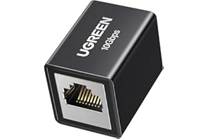 UGREEN RJ45 Coupler,10Gbps High-Speed Aluminum Ethernet Connector,Shielded Internet Joiner,LAN Network Extender Female to Female for Cat7, Cat6, Cat5e, Cat5(1 Pack)