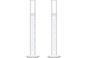 Labasics 2-Pack 10 ml Borosilicate Glass Graduated Cylinder Measuring Cylinder