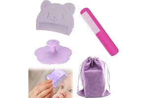 ORIENTAL ELIFE 3 Stück Baby Badebürste, FainFun Milchschorf Baby Entfernen Bürste,Weiche Borsten,Baby HaarbüRste,Babybürste Haarkamm für Baby Geeignet für Neugeborene,Baby