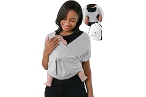 Konny Baby Carrier SoftBreeze Luxury Carrier Wrap, Easy to Wear Baby Wrap Carrier, Perfect Essentials Cloths for Newborn Babies up to 44 lbs, (Grey, XS)