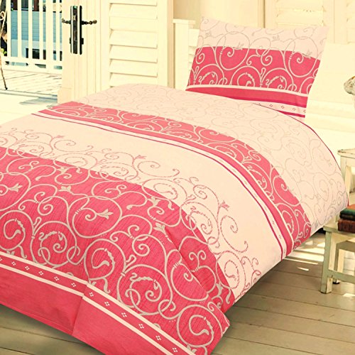 COT BED DUVET COVER WITH PILLOWCASE- SUPERIOR NATURAL COTTON RICH 120 X 150 CM - SANDRINGHAM