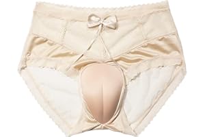 AIEOE Transseksualne majtki z koronką z satynową kokardką