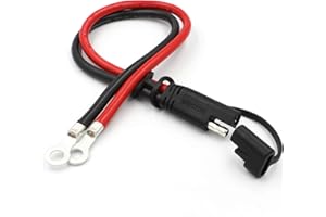 iMESTOU 10AWG Cavo ad anello SAE, Spina a Sgancio Rapido a 2 Pin Connettore Terminale per Cablaggio da 1 Piedi Connettore a Sgancio Rapido SAE per Moto 12V / 24V, Auto...