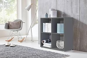 ‎BMG MÖBEL BMG Möbel Würfelregal Nizza Größen (Anthrazit, Würfel 4 Fächer)