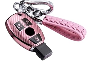 RXXR - Custodia portachiavi per auto compatibile con Mercedes Benz Classe A - B - C - E - S - CLK - AMG - C180 - W164 - W245 - W209 - W204, custodia protettiva in morbido TPU con portachiavi