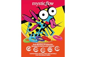 mysticflow Odstraszacz komarów – bransoletki przeciw komarom – zawartość: 10 sztuk – z naturalnymi olejkami eterycznymi – w 100% wolne od DEET