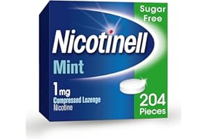 Nicotinell Mint Lozenge 1mg (204 Lozenges), Stop Smoking Aid, Sugar Free Nicotine Lozenges, Fresh Mint Flavour, 1mg Regular Strength for Light Smokers, Quit Smoking Aid, Mega Pack