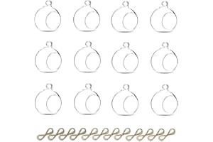 Nuptio 12 Pezzi Portacandele Appendere alla Luce tè Mini Portacandele Vetro con Diametro 6cm Palline Globo Ornamento Giardino, Portacandele per Natale Halloween per Feste Matrimonio Il Ricevimento