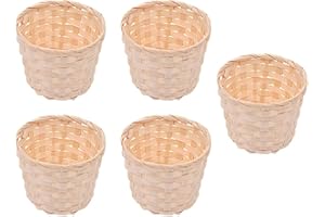 GANAZONO Panier miniature 5 paniers cadeaux vides pour remplir mini paniers en osier petit panier tressé pour artisanat, mini paniers de pique-nique