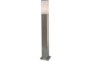 Qazqa - Modern Outdoor Pole I Bollard I Post lamp 80 cm Steel I Nickel Matt I Satin - Malios Garden- - Modern - Suitable for LED E27 | 1 Light - Stainless Steel Bollard Light - Suitable for
