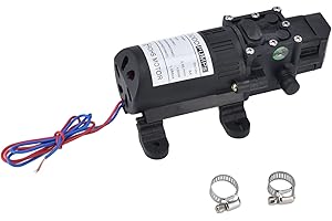 Nimomo Pompa ciśnieniowa DC 12 V, samozasysająca pompa wodna 100 W 8 l/min membranowa ciśnieniowa mikroprzeponowa wysokociśnieniowa przełącznikiem ciśnieniowym kamperów łodzi zraszaczy ogrodowych