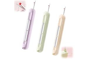 AOOTUERL 2 in 1 Nadeleinfädler und Nahttrenner, 3 Stück Nahttrenner, Nadel EinfädelhilfeNeedle Threaders for Hand Sewing, Tragbar Einfädler für Nadeln Einziehbar Fadeneinfädler, für Handnähen