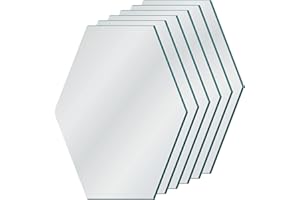 GOLD&CHROME UNIQUE DESIGN Specchi da Parete in Cristallo, Set di 6 Pezzi, Esagono, 24 cm x 21 cm x 0,3 cm, 0,3 kg, Autoadesivo, Nastro Incluso, Bordo a C, Moderno, Minimalista