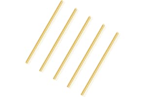 LAVMHAB Asta rotonda in ottone, 2,5 mm x 100 mm, aste rotonde in ottone massiccio, per fai da te (5 pezzi)