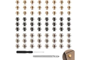 WWYSSZ 72 Pièces Pieds de Sac à Main, 11 mm Plat en Métal Pied Sac à Visser Rivets Couture, avec Tournevis et Poinçon Creux, pour Sacs, Ceintures, Chaussures et DIY (Noir, Or, Argent)