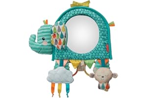 Infantino - Specchio Attività Go Gaga Elephant - Seggiolino Auto - Passeggino - Giochi Neonato per lo Sviluppo Sensoriale - Multistrato - Elefante - Multicolore - Regalo per Neonati dai 0 mesi