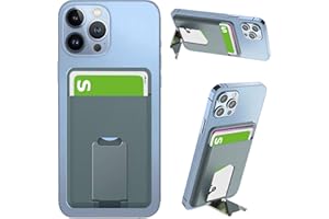 Miimall MagSafe Wallet Cartera Compatible con iPhone 12/13/14 Plus/Pro/Pro MAX, Tarjetero de Silicona para Móvil [Soporte Plegable], Billetera Magsafe para iPhone 12/13/14 Series-Verde