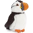 Living Nature Small Puffin, Realistic Soft Cuddly Bird Toy, Naturli Eco-Friendly Plush, 12cm, White