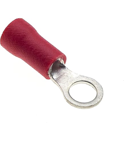 Produktbild von 25x Ringkabelschuhe Rot 0,5–1,5 Mm², M6, Mit Schrumpfschlauch – Verzinntes Kupfer, Quetschverbinder Für Elektroinstallation