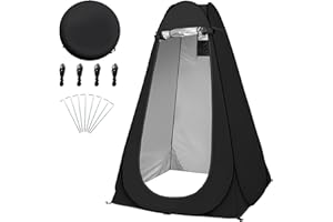 FREEAMG Tente de Douche Pop Up, Cabine de Douche Extérieure et Intérieure, Tente de Toilette Portable, Vestiaire de Camping à Langer, Tente d'Abri Privé pour la Plage, la Pêche,la Randonnée (Noir)