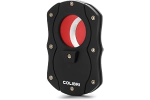 Colibri Cut | Dubbel Guillotine Cigarrskärare | Svart med färgade blad | fjäderutlösare