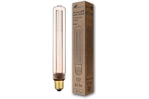 greenandco Dimmable Vintage Design LED Bulb for Mood Lighting | E27 T30 | Clear | 2.3W 65lm | 1800K Extra Warm White | 320° | 230V | Flicker-Free | Edison Bulb