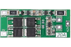 TOOLOFLIFE 2S 8,4V 20A Ausgewogene Version BMS-Ladegerät-Schutzmodul, Lithium-Batterie-Schutzplatine für Kurzschlussschutz