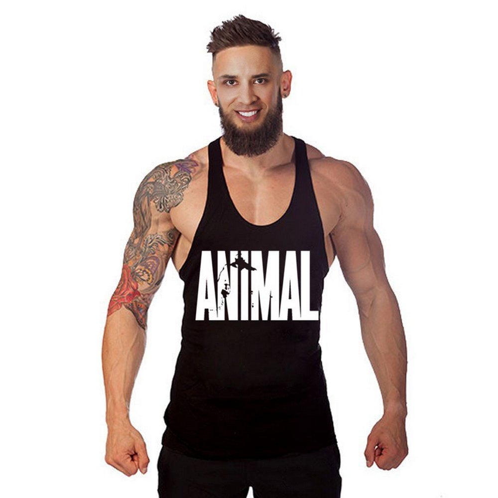 Waylongplus Canottiera Da Uomo Per Allenamento In Palestra Per Bodybuilding Con Stampata La Scritta In Lingua Inglese Animal Faceshopping