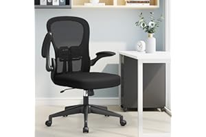 YONISEE Office Chair - Ergonomic Desk with Flip-up Armrest, Lumbar Support Height Tilting Adjustment, High-density Seat Cushion, Mesh Back Rocking Computer Conference Executive Task