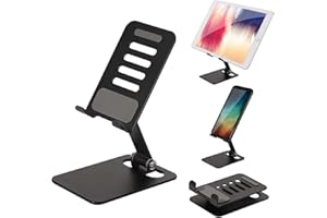 AITODOS TA AiTodos® Support de Téléphone Portable, Noir - Réglable, Support de Tablette Réglable – Postuler à Tous Les Phablets, par Exemple: Téléphone 14 Pro Max, IPA., Air Mini... Autres Modèles