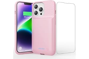 EKRIST Akkuhülle für iPhone 13/13 Pro/14, 7500mAh Smart Battery Case Zusatzakku Ladehülle, 2023 Neues Tragbare Handyhülle Akku, Abnehmbare Powerbank Hülle Akku Case für iPhone 13/13 Pro/ 14 [6,1''] (Rosa)