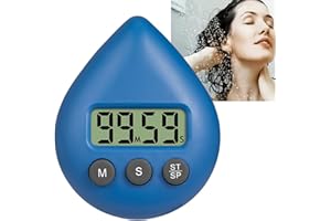 OUMUN Digital Waterproof Timer for Shower, Kitchen, Cooking and Toothbrush - Magnetic Blue Energy-Saver Tool