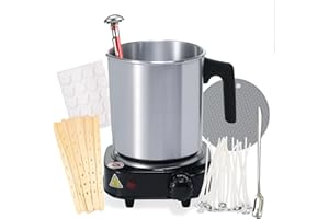 JULWHISPER Candle Making Kit with Hot Plate, 40oz Wax Melting Pot, Thermometer, Wick Centering Device, Candle Making Supplies for Beginners