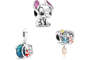 Doyafer 925 argent Sterling pendentif animal breloque, chat, chien, luciole, papillon, pendentif breloques ensemble, pour bracelet collier femme 3pcs / Set