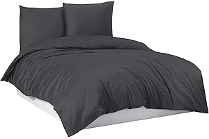 ‎MIXIBABY Mixibaby Bettwäsche Bettgarnitur Bettbezug 100% Baumwolle 135x200 155x220 200x200 200x220, Farbe:Anthrazit, Größe:135 x 200 cm