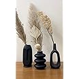Craftribal Black Family Ceramic Vases for Home Decor Flower Vase for Living Room (Set of 3) (Size-6 inches) Decorative Flower Vases for Home Decoration Items Vases for Dry flowers,Dining Table,Gifting
