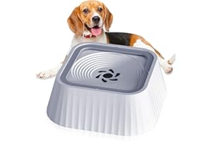 WIYETY Gamelle d'eau pour chien de 1,3 L sans renversement : gamelle flottante pour chien, anti-éclaboussures, anti-fuite (gris, 1,3 L)