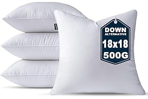 OTPIPCS 4er Set Kissenfüllung 45 x 45 cm Daune Alternative Weiß Quadratisch Kissen für Couch Mittel Innenkissen Sofakissen Dekokissen Kopfkissen Zierkissen Inlett Cushion Bett Zierpolster 18x18 Zoll