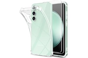 UYMO [3 en 1 Funda para Samsung Galaxy S23 FE con 2 Piezas Cristal Templado, Transparente Carcasa Protectora Anti-Choque Case, [Protección de cámara ] Suave TPU Silicona Anti-arañazos Caso Cover