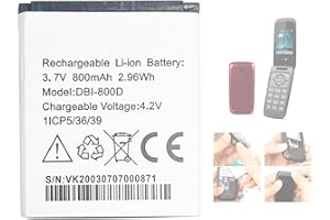 Aousavo DBI-800D Batterie de rechange DBI-800D compatible avec Doro Liberto 650, Secure 580, Secure 580IUP DBI-800B