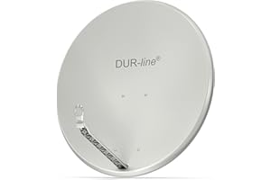 DUR-line Select - Parabole Satellite en Aluminium - 85 cm x 90 cm - Gris Clair - [ Test très Bien * ] Miroir Satellite en Aluminium